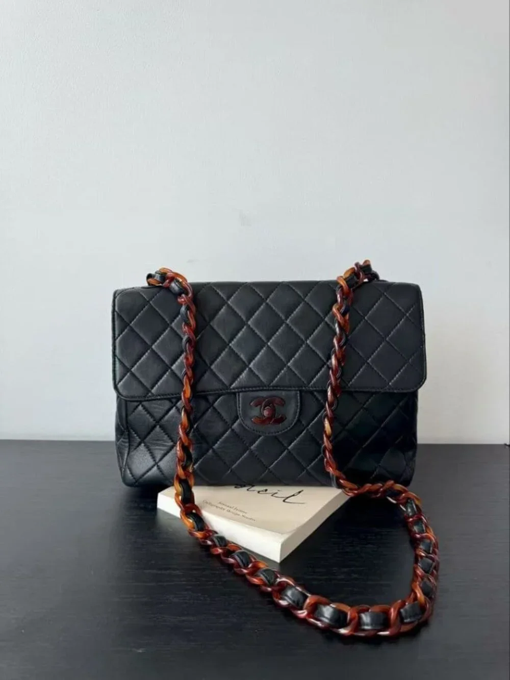 Chanel Tortoiseshell Jumbo Quilted Lambskin